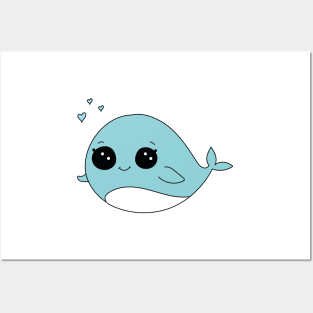 Cute Whale Kawaii Posters and Art